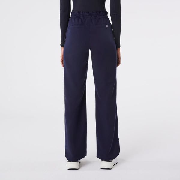 women's Navy Marseille Wide Leg - Petite Scrub Pant