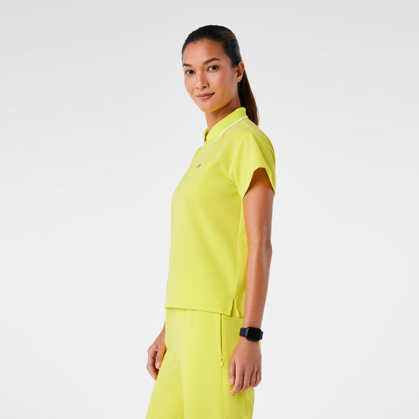 women's Serving Lime Hope Relaxed Polo - Scrub Top