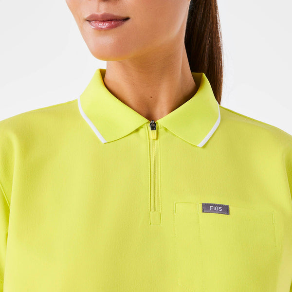 women's Serving Lime Hope Relaxed Polo - Scrub Top