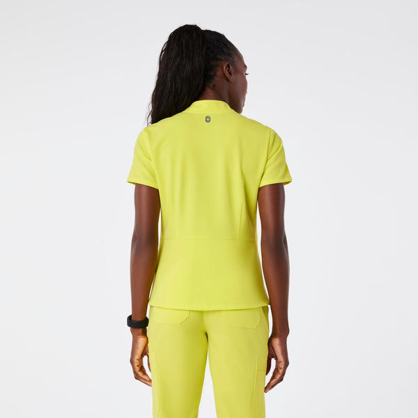 women's Serving Lime Lillian Slim V-Neck Peplum - Scrub Top