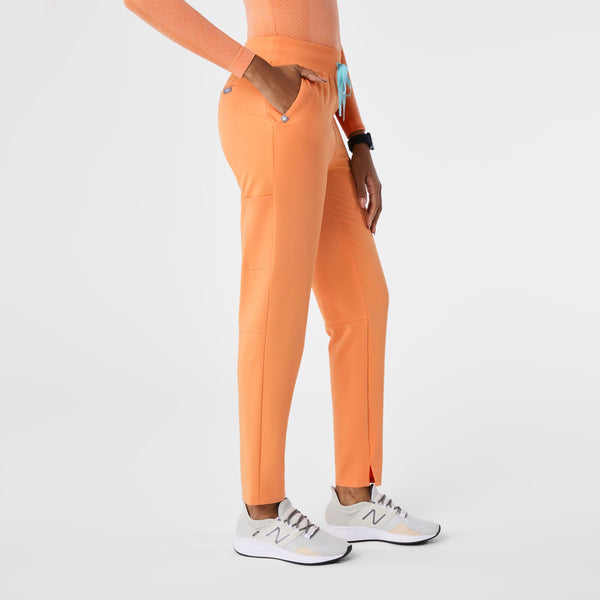 women's Shaka Orange Alva High Waisted Tapered - Petite Scrub Pant