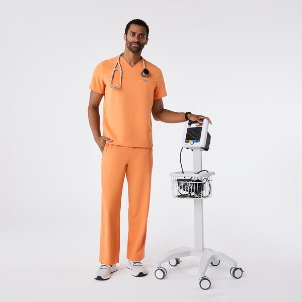 men's Shaka Orange Howard V-Neck - Scrub Top