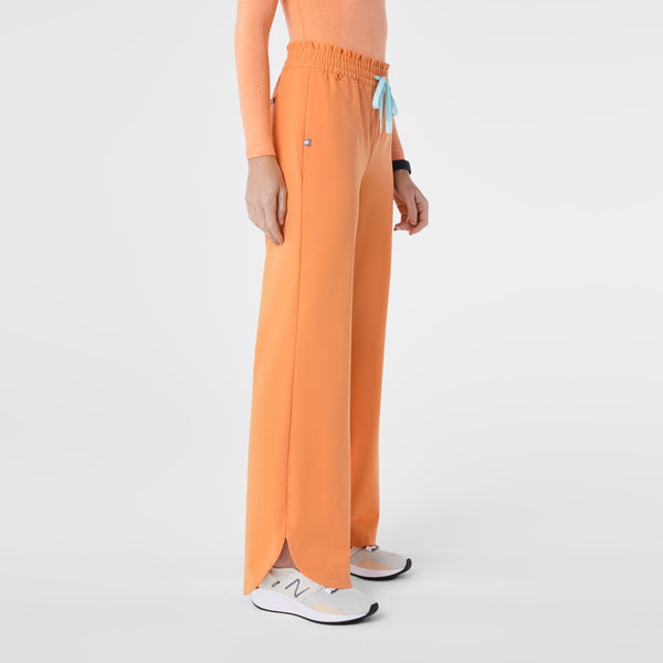 women's Shaka Orange Marseille Wide Leg - Petite Scrub Pant