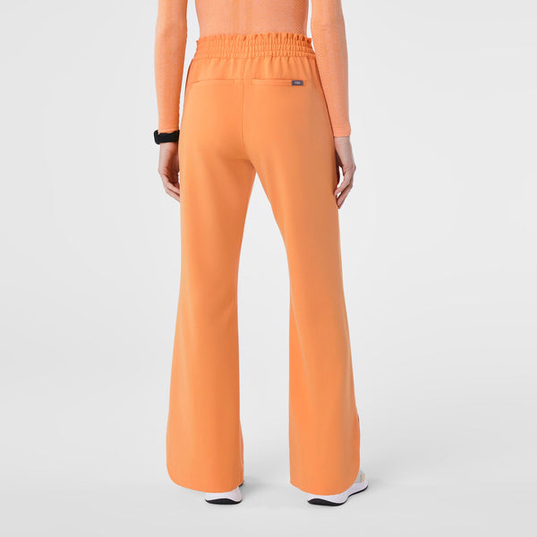 women's Shaka Orange Marseille Wide Leg - Petite Scrub Pant