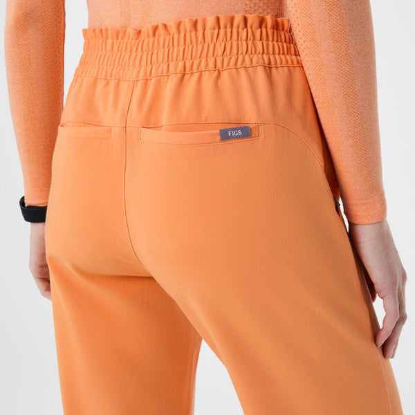 women's Shaka Orange Marseille Wide Leg - Petite Scrub Pant