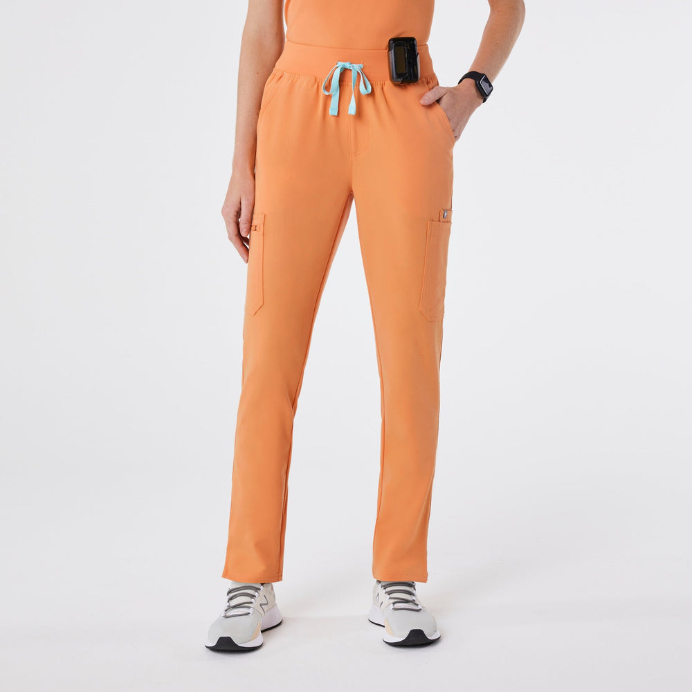 women's Shaka Orange High Waisted Yola - Petite Skinny Scrub Pant‚Ñ¢