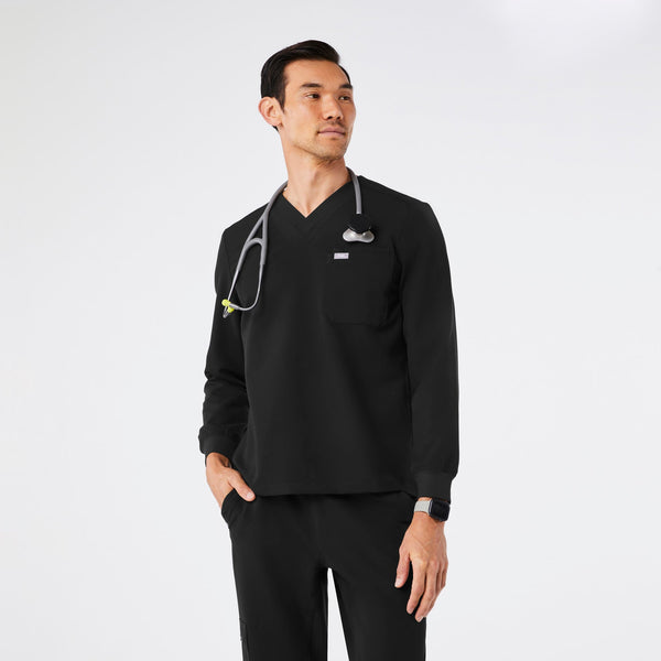 men's Black Leon Longsleeve - Scrub Top‚Ñ¢