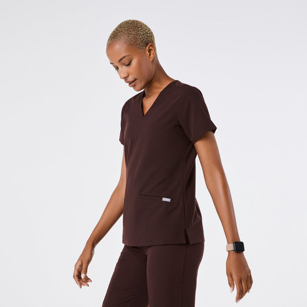 women's Espresso Casma - Three-Pocket Scrub Top‚Ñ¢