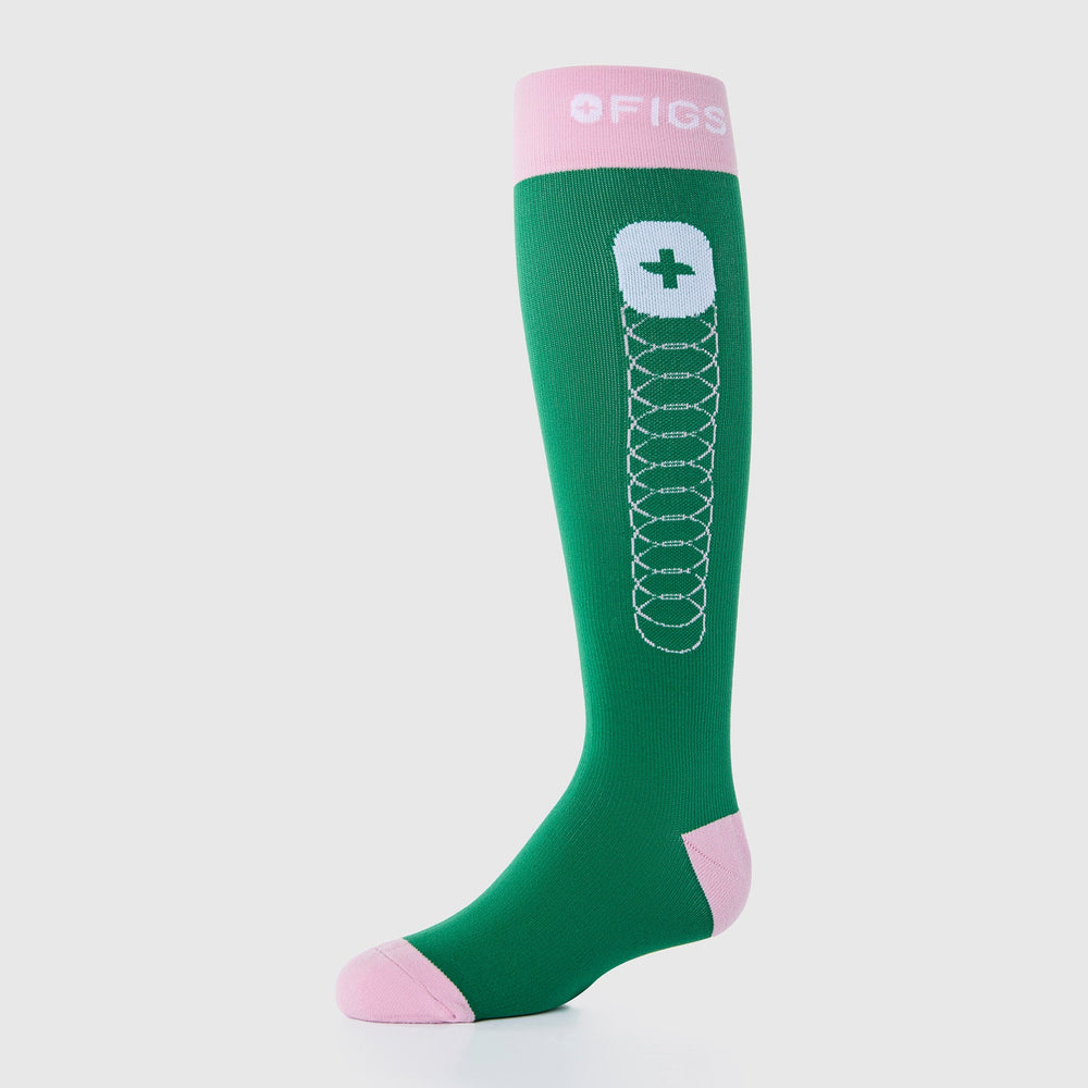 women's Match Point Green FIGS Ring - Compression Socks