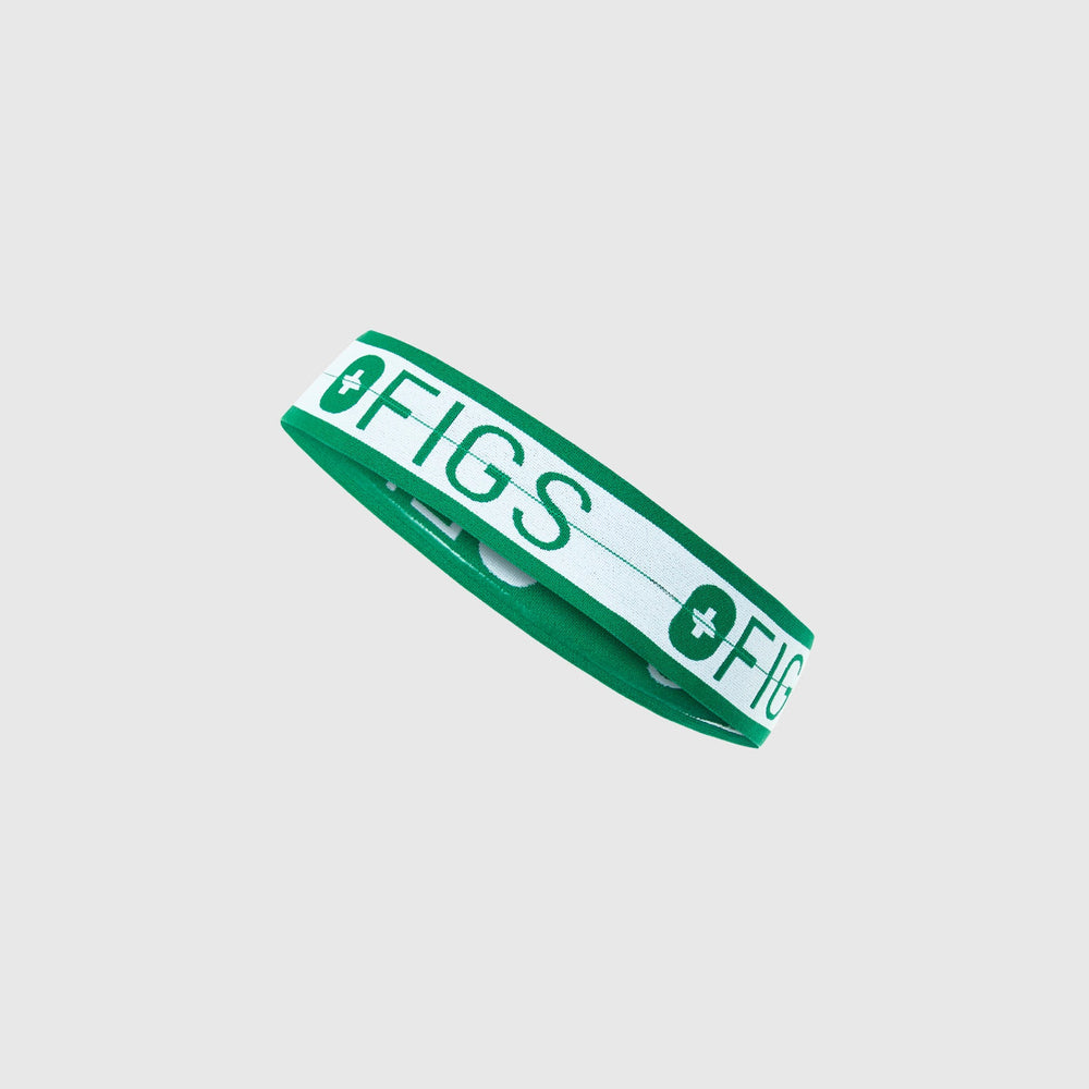 Match Point Green Elastic Headband With Buttonholes