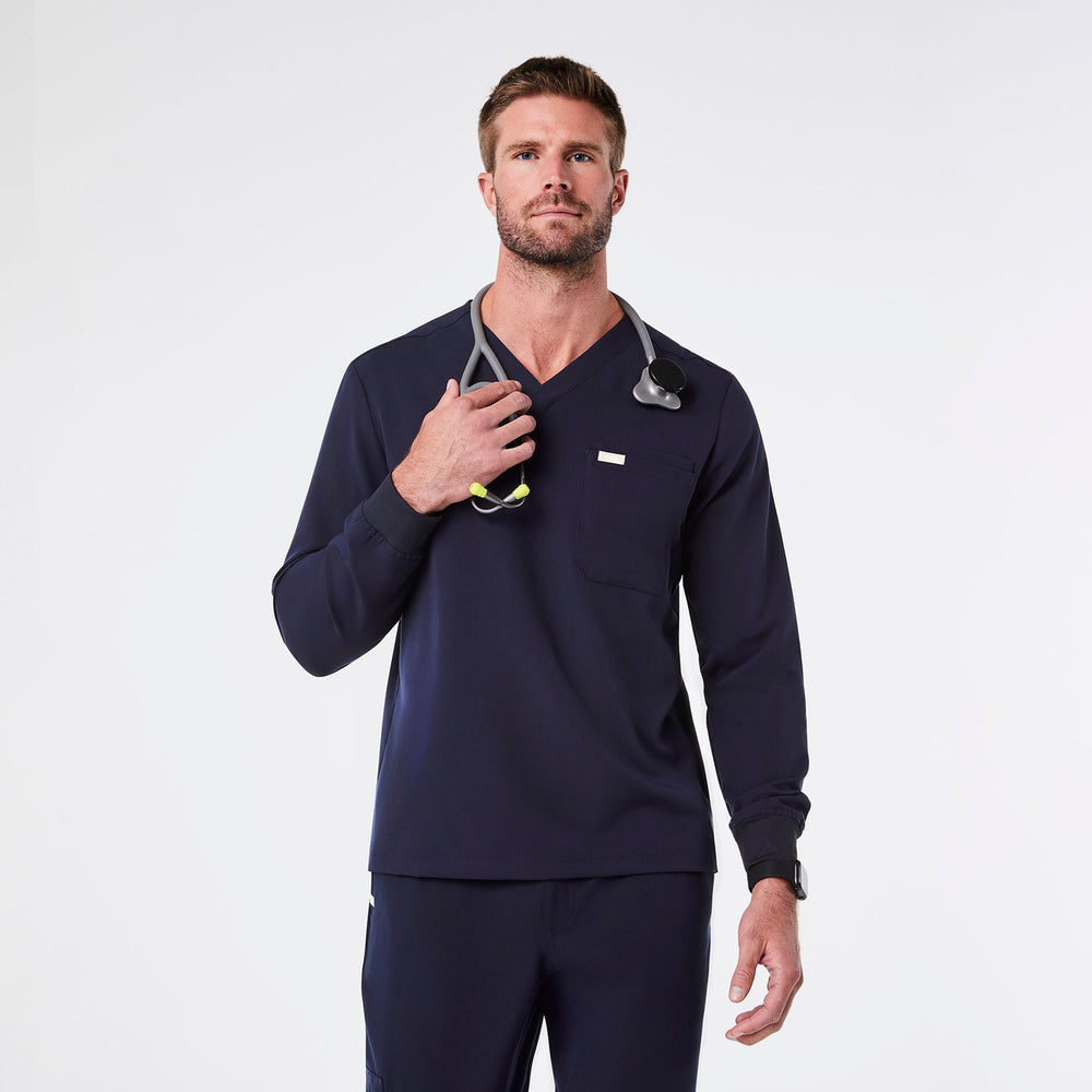 men's Navy Leon Longsleeve - Scrub Top‚Ñ¢