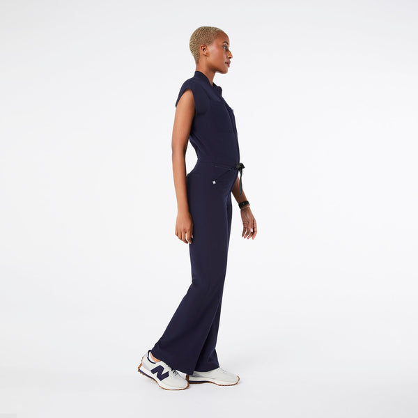 women's Navy Rafaela Wide Leg - Petite ScrubJumpsuit‚Ñ¢