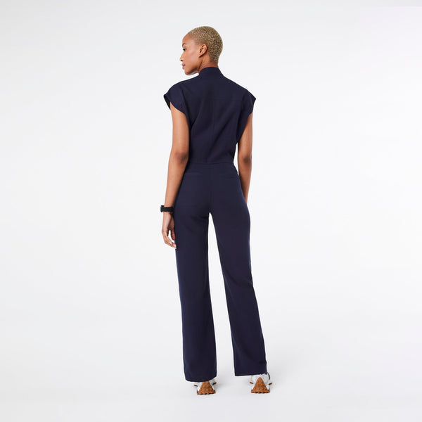 women's Navy Rafaela Wide Leg - Petite ScrubJumpsuit‚Ñ¢