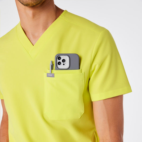 men's Serving Lime Leon - Three-Pocket Scrub Top‚Ñ¢