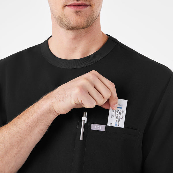 men's Black Easton Relaxed - Crewneck Scrub Top