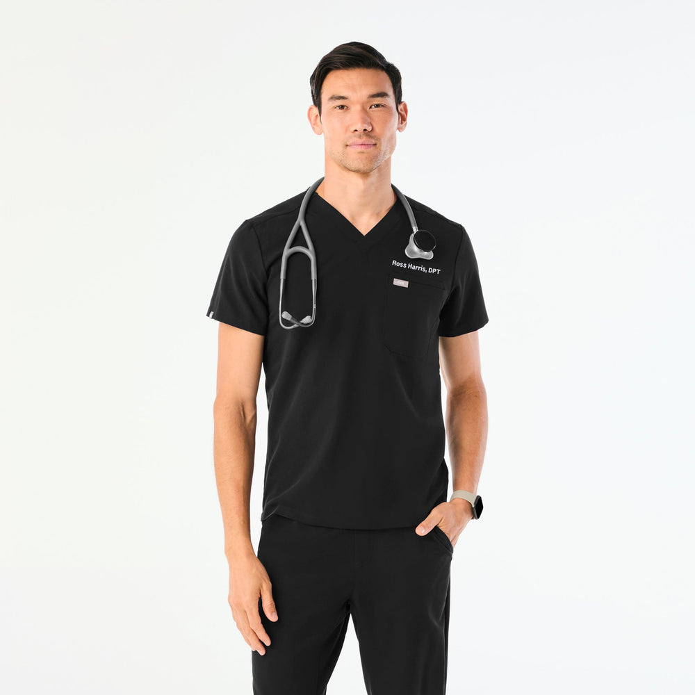 Men's Black Leon -  Scrub Top™