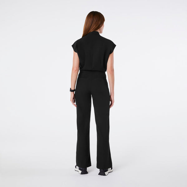 women's Black Rafaela Wide Leg - Petite ScrubJumpsuit‚Ñ¢