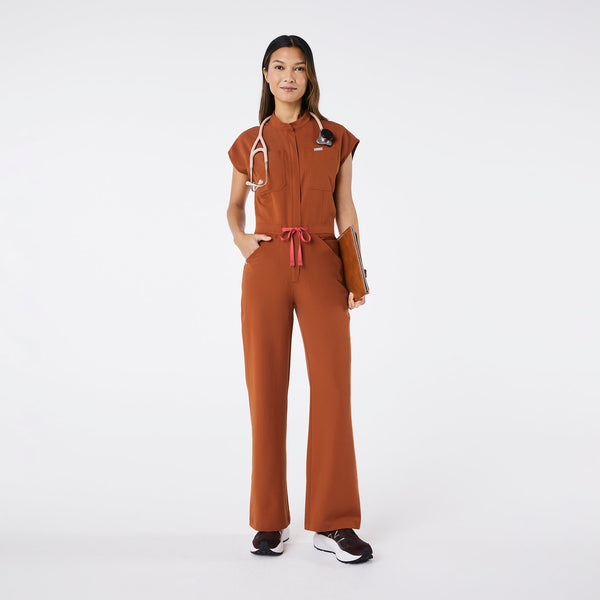 women's Dirty Chai Rafaela Wide Leg - Petite ScrubJumpsuit‚Ñ¢