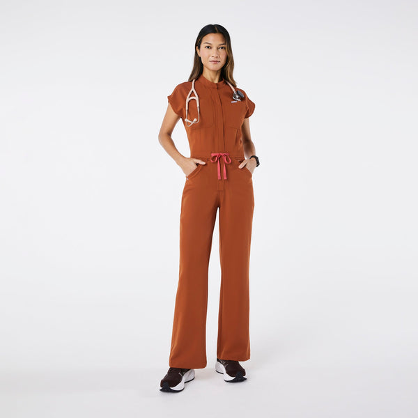 women's Dirty Chai Rafaela Wide Leg - Petite ScrubJumpsuit‚Ñ¢