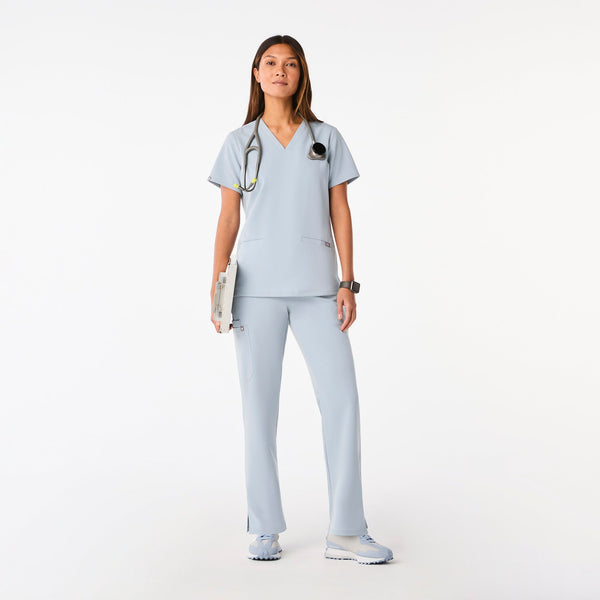 women's Dusty Blue Casma - Three-Pocket Scrub Top™