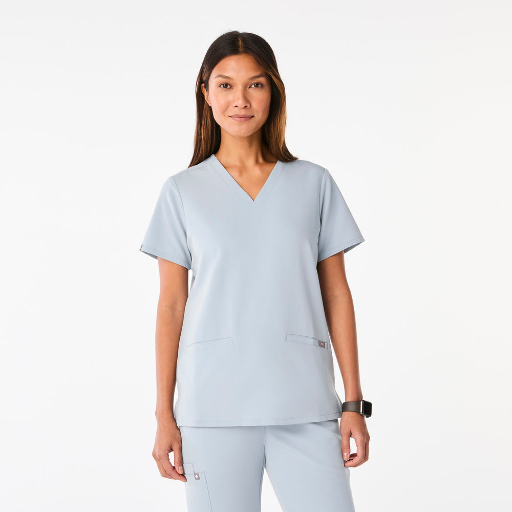 women's Dusty Blue Casma - Three-Pocket Scrub Top™