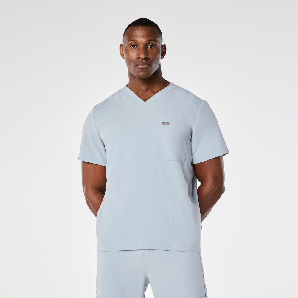 men's Dusty Blue Chisec - Three-Pocket Scrub Top™