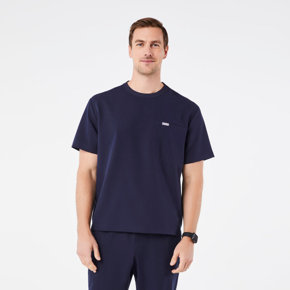 men's Navy Easton Relaxed - Crewneck Scrub Top