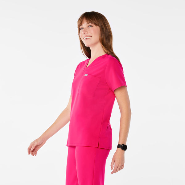 women's Shocking Pink Catarina One-Pocket Scrub Top‚Ñ¢