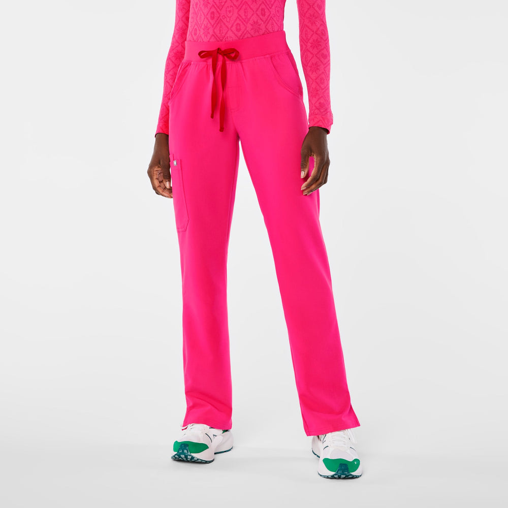 women's Shocking Pink Kade Petite Cargo Scrub Pant‚Ñ¢