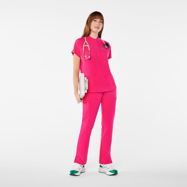 women's Shocking Pink Montex Scrub Top