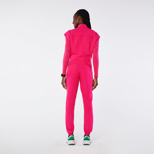 women's Shocking Pink Rafaela Cargo ScrubJumpsuit‚Ñ¢