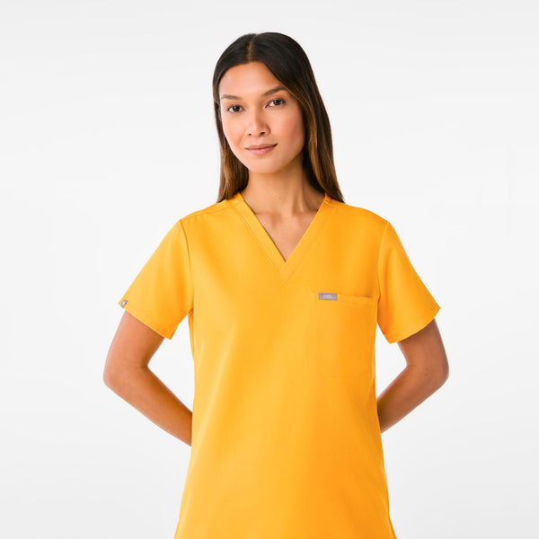 women's Emergency Yellow Catarina One-Pocket Scrub Top‚Ñ¢