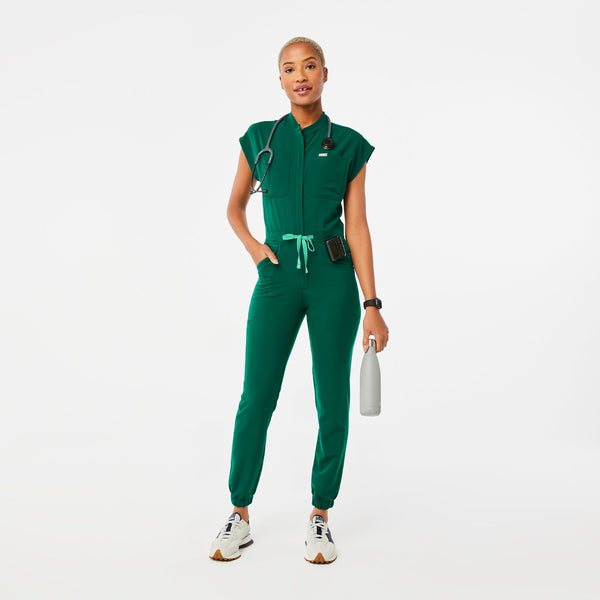 women's Hunter Green Rafaela - Cargo ScrubJumpsuit‚Ñ¢