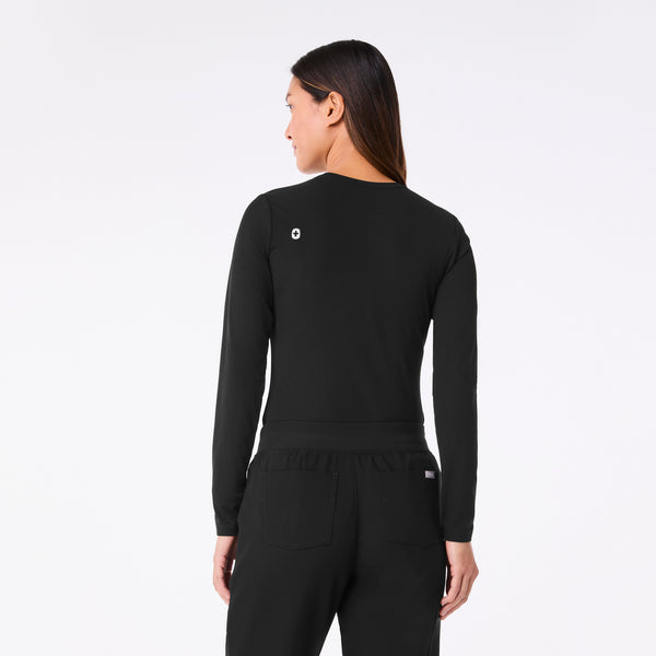 women's Black Ribbed Longsleeve - Underscrub