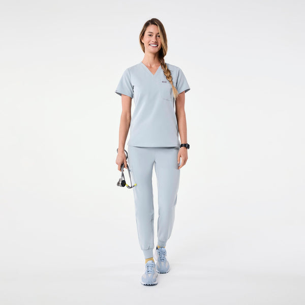 women's Dusty Blue Catarina - One-Pocket Scrub Top™