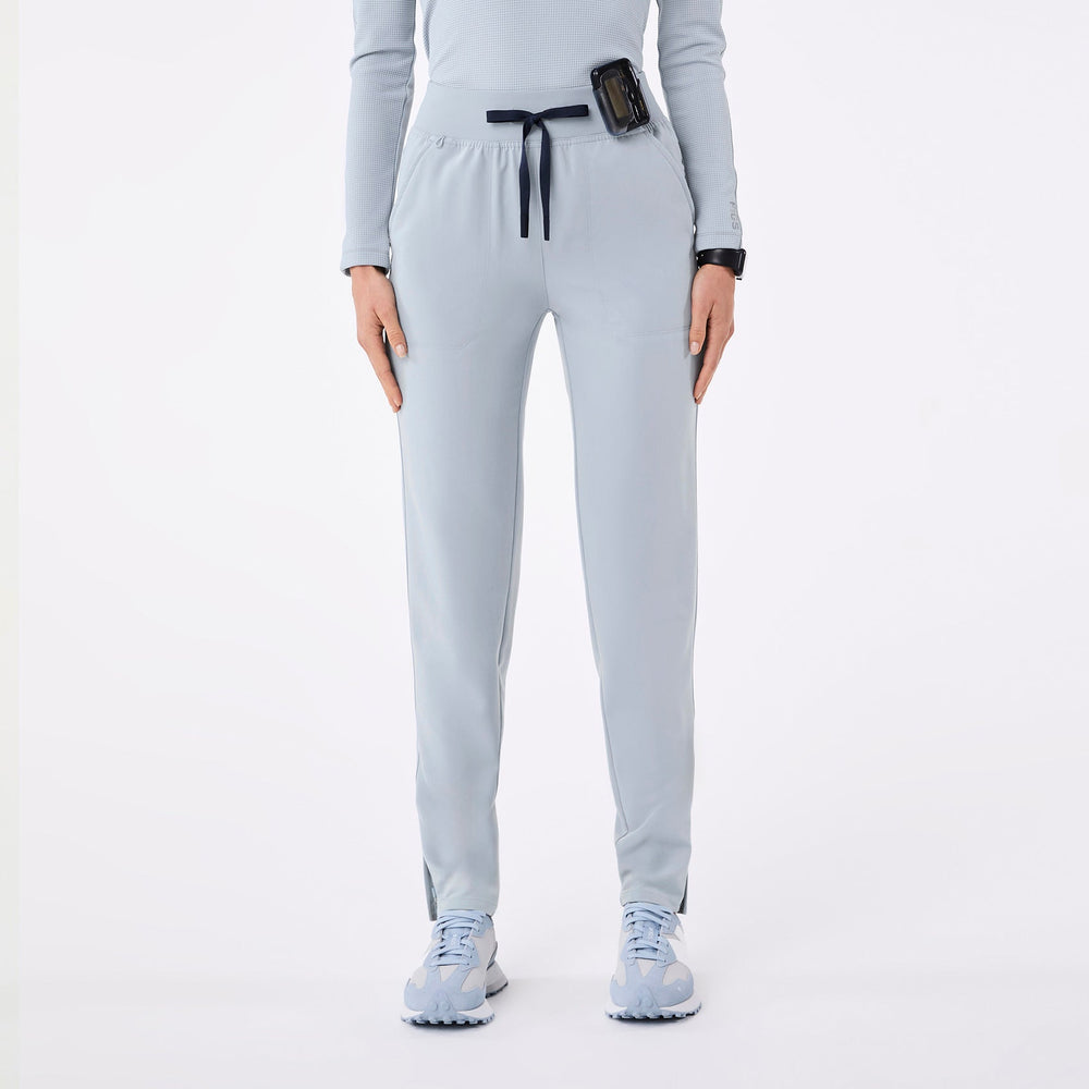 women's Dusty Blue Bristol High Waisted - Tall Slim Tapered Scrub Pants