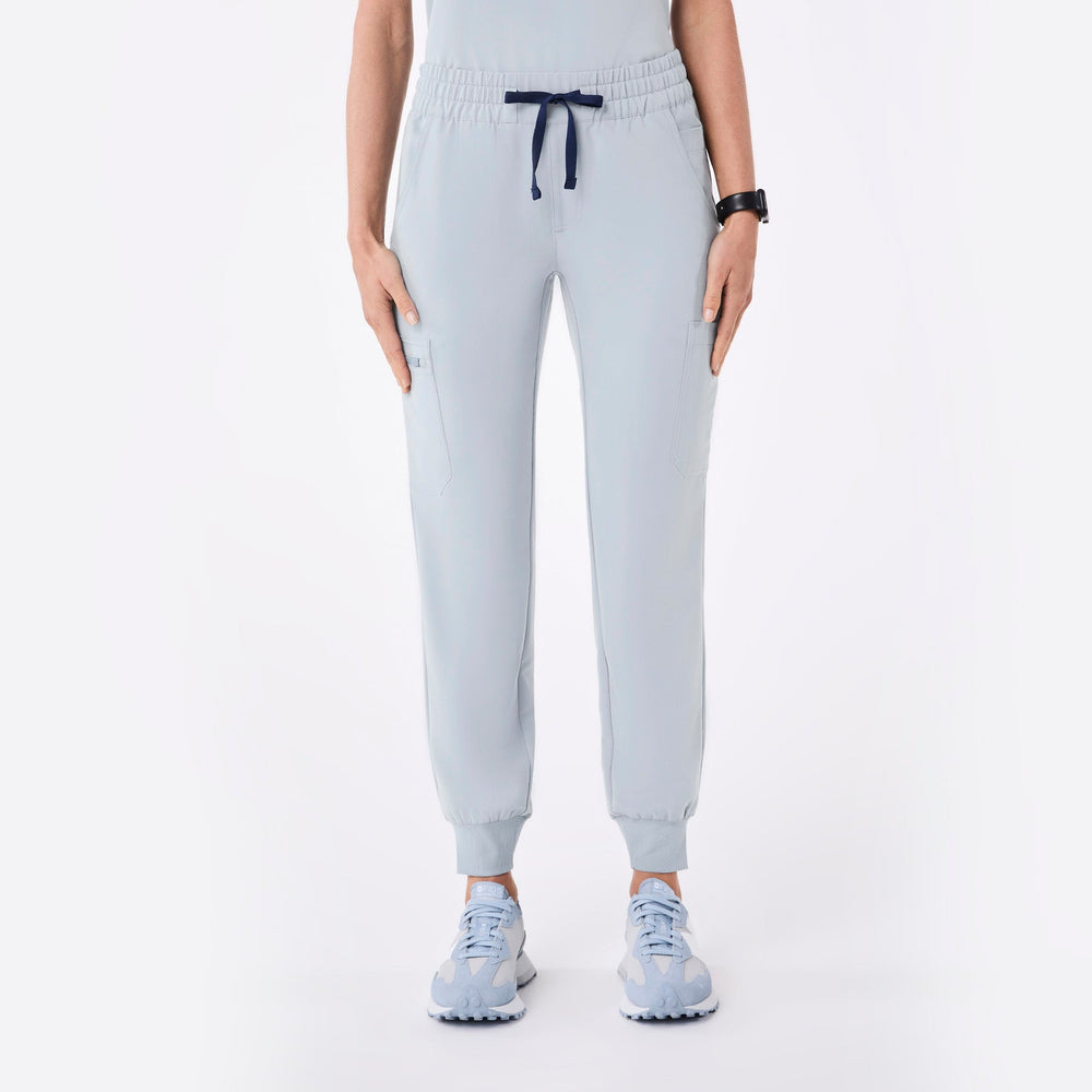 women's Dusty Blue High Waisted Uman Relaxed - Jogger Scrub Pant