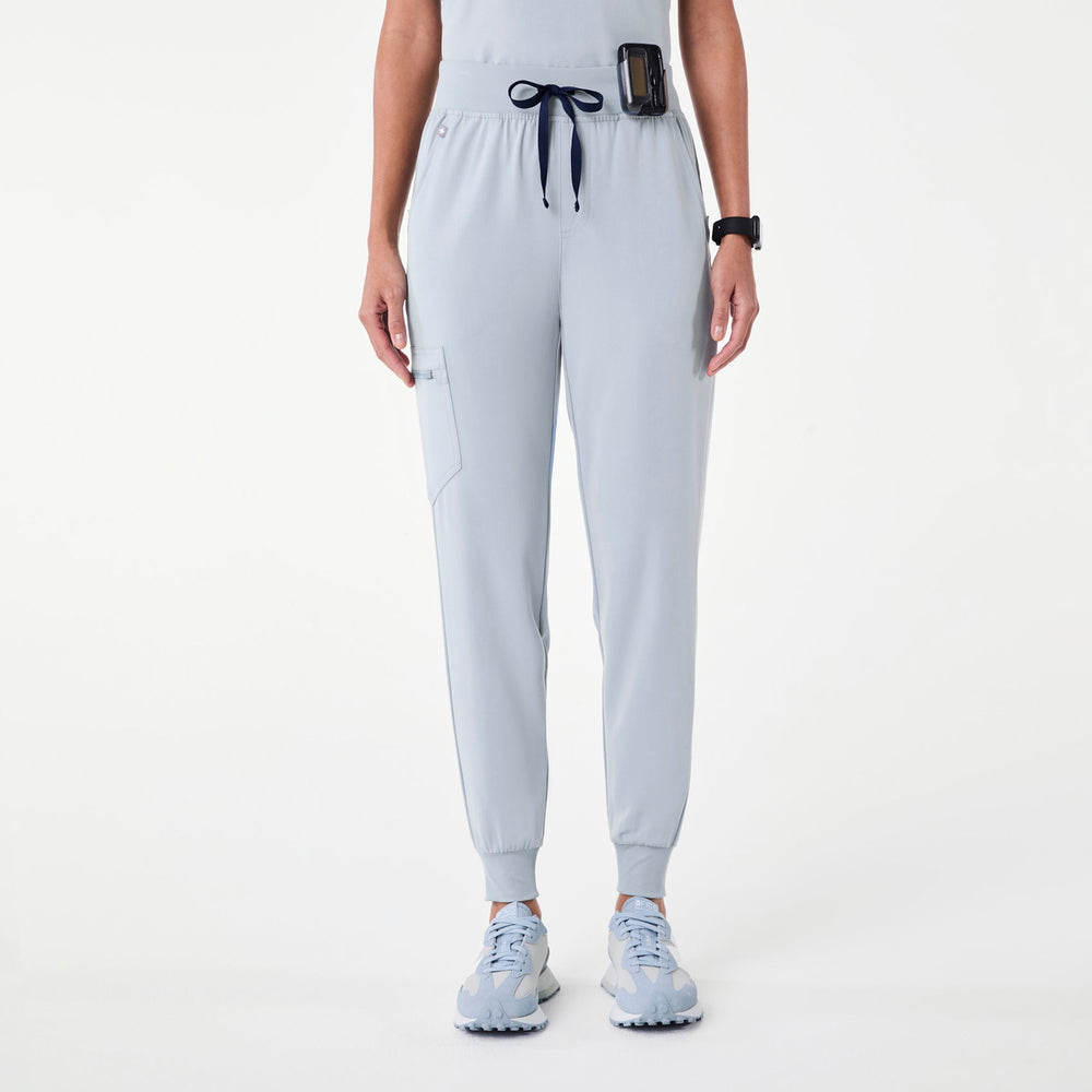 women's Dusty Blue High Waisted Zamora - Petite Jogger Scrub Pant™