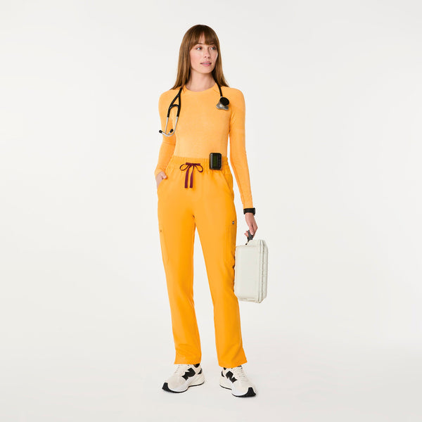 women's Emergency Yellow High Waisted Dowa Petite Scrub Pant