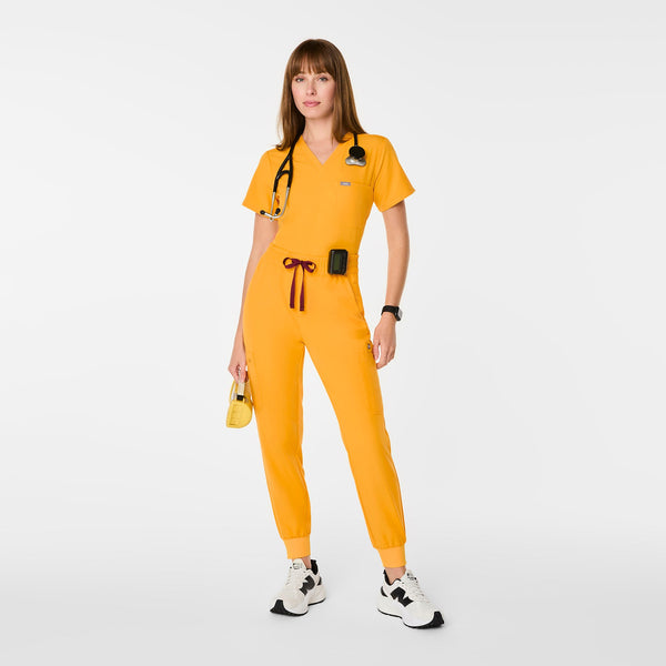 women's Emergency Yellow High Waisted Uman Relaxed Jogger Scrub Pant