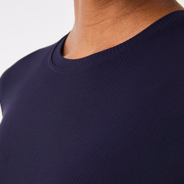 women's Navy Ribbed Longsleeve - Underscrub