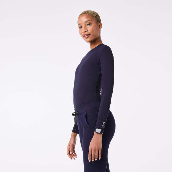 women's Navy Ribbed Longsleeve - Underscrub