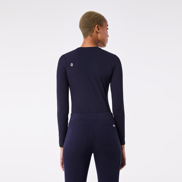 women's Navy Ribbed Longsleeve - Underscrub