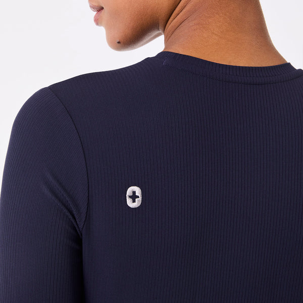 women's Navy Ribbed Longsleeve - Underscrub