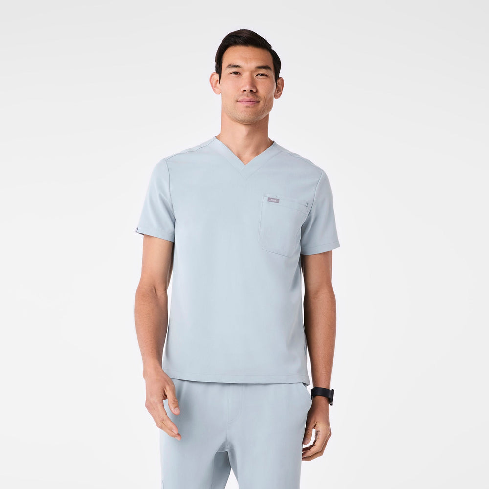 men's Dusty Blue Leon - Three-Pocket Scrub Top™