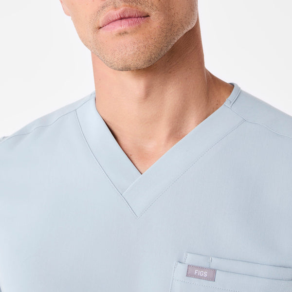 men's Dusty Blue Leon - Three-Pocket Scrub Top™