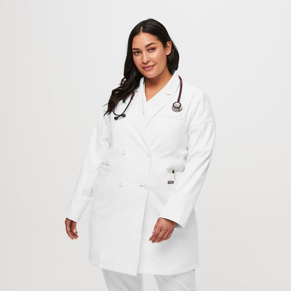 Women's Optic White Double Breasted - Lab Coat