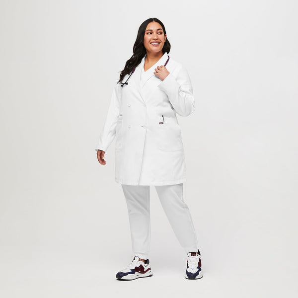 Women's Optic White Double Breasted - Lab Coat