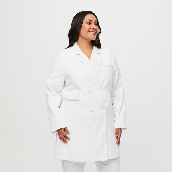 Women's Optic White Double Breasted - Lab Coat