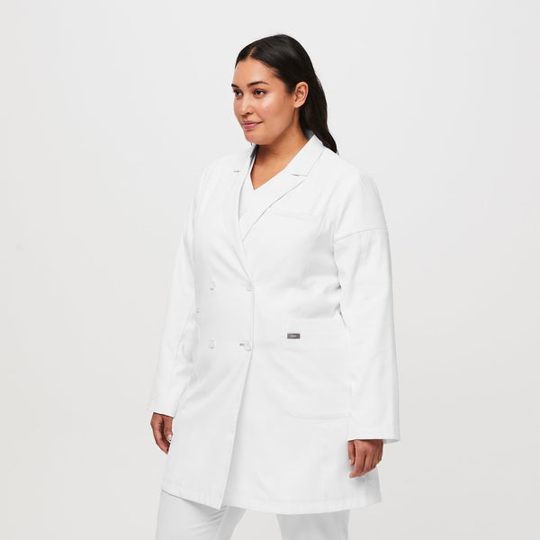 Women's Optic White Double Breasted - Lab Coat